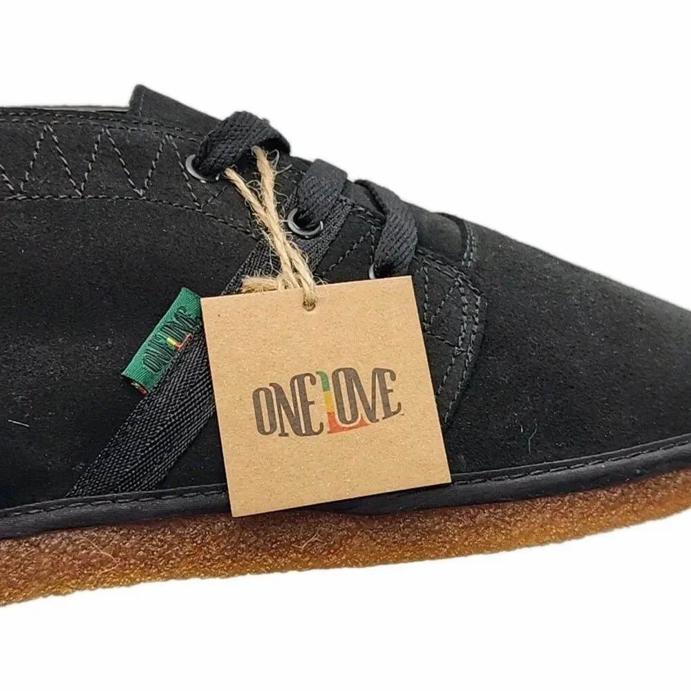 Bob Marley Shoe One Love Rasta Black Suede Men Sz 10 Ankle Chukka NEW